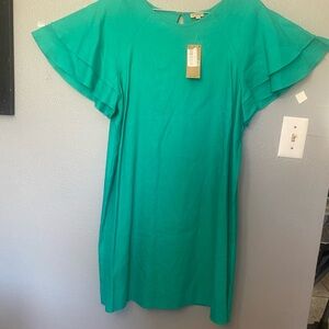 Daniel Cremieux Teal Shift Dress Linen Blend Large